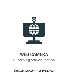 Web camera vector icon on white background. Flat vector web camera icon symbol sign from modern e learning and education collection for mobile concept and web apps design.