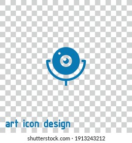 icono del vector de cámara web en un fondo abstracto