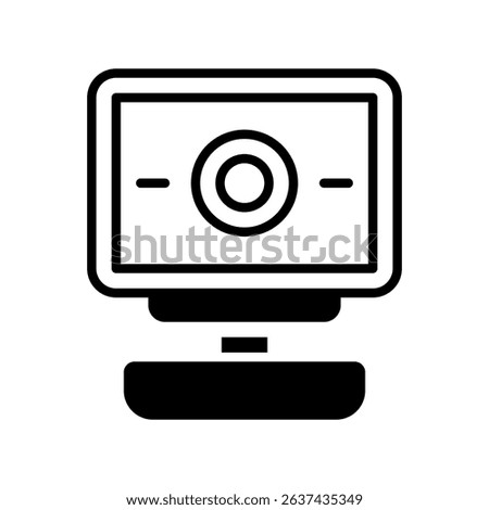 Web Camera Vector for Online Work Calls. Remote meeting icon, digital presence illustration, professional virtual workspace.