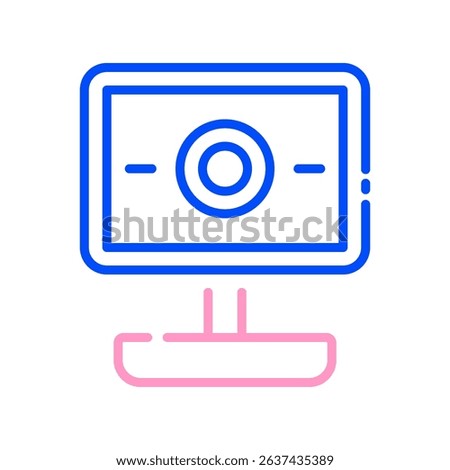 Web Camera Vector for Online Work Calls. Remote meeting icon, digital presence illustration, professional virtual workspace.