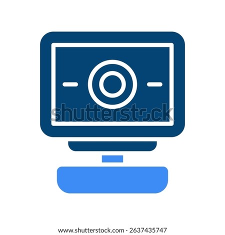 Web Camera Vector for Online Work Calls. Remote meeting icon, digital presence illustration, professional virtual workspace.