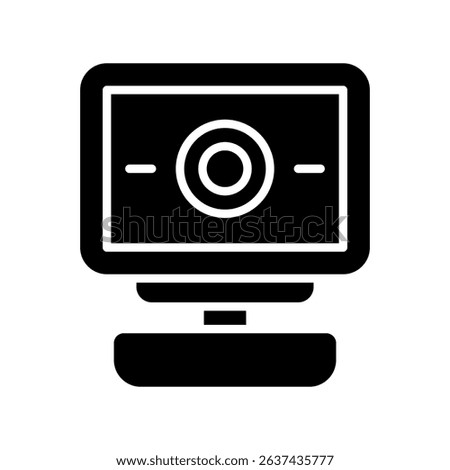 Web Camera Vector for Online Work Calls. Remote meeting icon, digital presence illustration, professional virtual workspace.