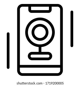 Web camera video record icon. Outline web camera video record vector icon for web design isolated on white background