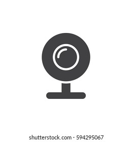 Web camera, webcam icon vector, filled flat sign, solid pictogram isolated on white. Symbol, logo illustration. Pixel perfect