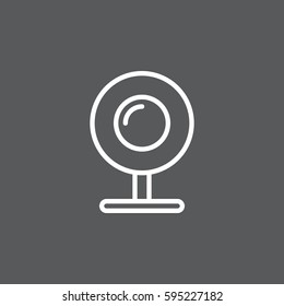 Web camera, webcam line icon, outline vector sign, linear white pictogram. Symbol, logo illustration. Editable stroke. Pixel perfect