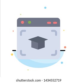 Web, Cap, Education, Graduation Abstract Flat Color Icon Template