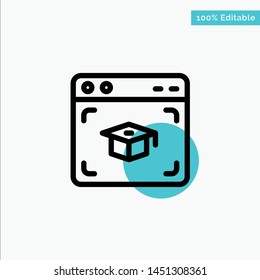 Web, Cap, Education, Graduation turquoise highlight circle point Vector icon