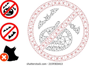 Web-Schlachtkörper verboten halloween Vektorsymbol und Bonussymbole. Flat-2d-Schlachtkörper aus verbotenem halloween-Piktogramm. Abstrakte Maschen Polygonal verboten Halloween.
