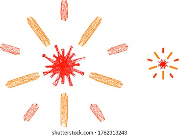 La canal web brilla el icono del vector del virus. Cáscaras planas 2d creadas a partir del pictograma del virus del brillo. Resumen de la malla de la canal malla virus del brillo poligonal. Malla plana de canal lineal en formato vector eps,