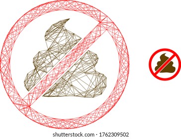 Icono vectorial de canal web. Cáscaras planas de 2d creadas a partir de un pictograma de mierda prohibido. Resumen de la malla de la canal de la malla de la basura poligonal prohibida. Malla plana de canal lineal en formato EPS vectorial,