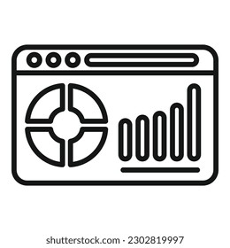 Web chart icon outline vector. Finance file. Document computer