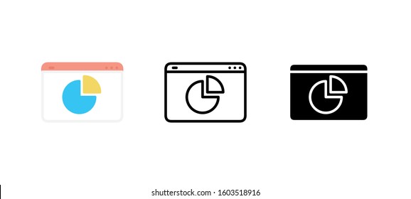 Web chart SEO icon. Business flat, silhouette, line vector illustration on white background