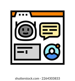 web chat bot color icon vector. web chat bot sign. isolated symbol illustration