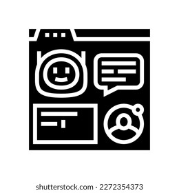 vector de icono de glifo de bot de chat web. signo de bot de chat web. ilustración de símbolo aislado