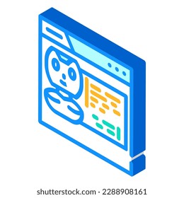 vector de icono isométrico de bot de chat web. signo de bot de chat web. ilustración de símbolo aislado