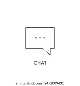 Web chat box line icon isolated on background bubble box outline icon settings speech buble outline silhouette minimalistic icon chatting icon symbol on white background