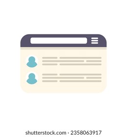 Web chat icon flat vector. Forum online. Social hall isolated