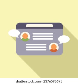 Web chat portal icon flat vector. Group contact. Mobile internet