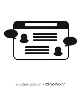 Icono de portal de chat web vector simple. Contacto de grupo. Internet móvil
