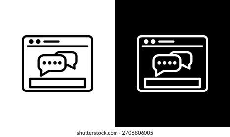 Web Chat White Icon Set Vector