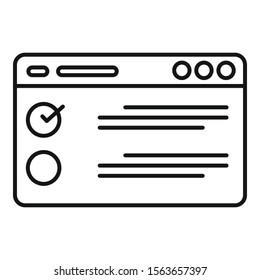 Web checklist icon. Outline web checklist vector icon for web design isolated on white background