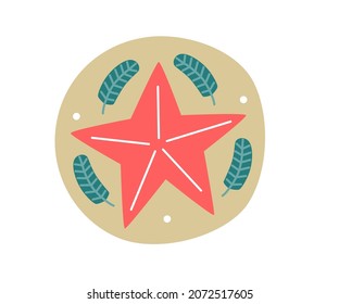 Web Christmas - an icon for corporative website and online shop. Modern flat vector concept illustration of a star surrounded by fir branches. Corporate Memphis outlined style,winter holidays.