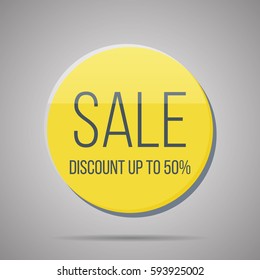 Web circle button for website or app or business. Vector illustration