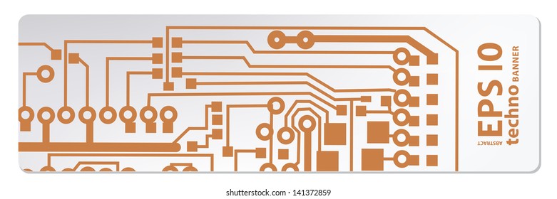 web circuit board techno banner. eps10 vector illustration