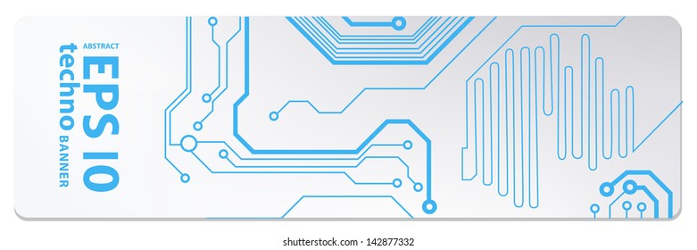 web circuit board techno banner. eps10 vector illustration