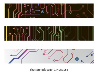 web circuit board techno banner. eps10 vector illustration