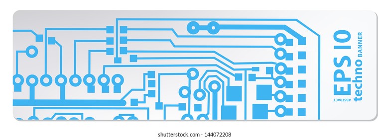 web circuit board techno banner. eps10 vector illustration