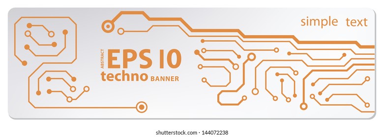 web circuit board techno banner. eps10 vector illustration