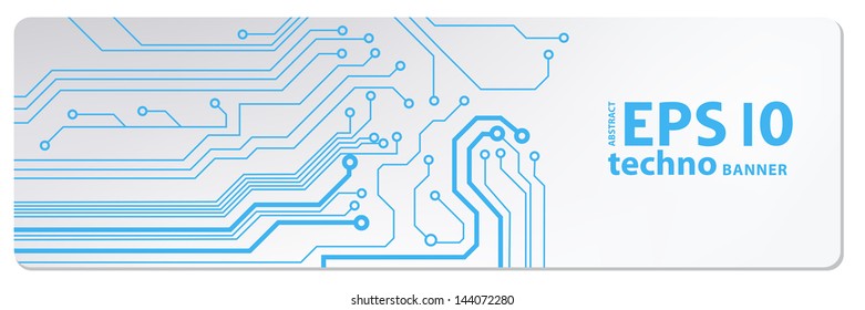 web circuit board techno banner. eps10 vector illustration