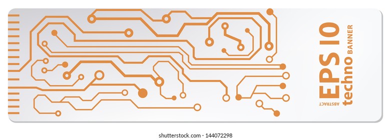 web circuit board techno banner. eps10 vector illustration