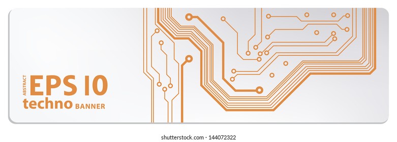 web circuit board techno banner. eps10 vector illustration