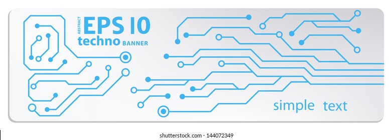 web circuit board techno banner. eps10 vector illustration