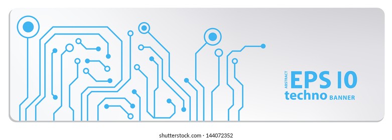 web circuit board techno banner. eps10 vector illustration