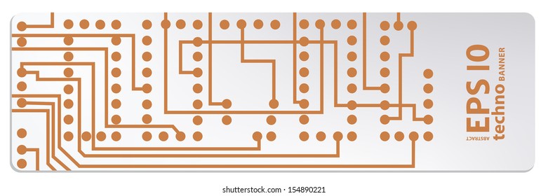 web circuit board techno banner. eps10 vector illustration 