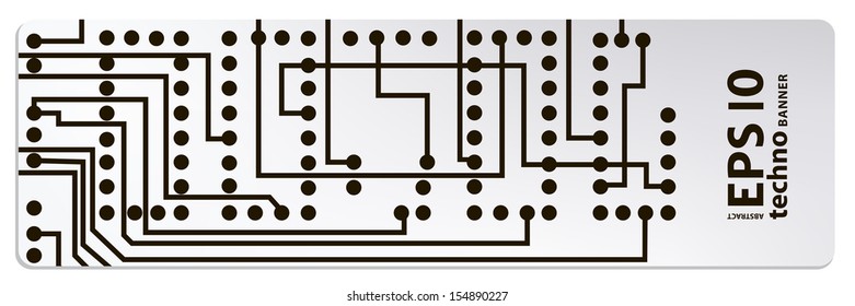 web circuit board techno banner. eps10 vector illustration 