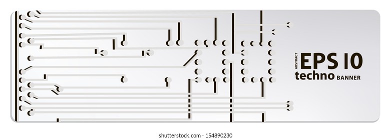 web circuit board techno banner. eps10 vector illustration 