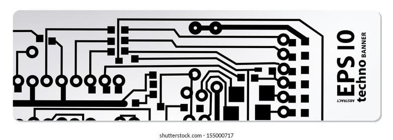web circuit board techno banner. eps10 vector illustration 