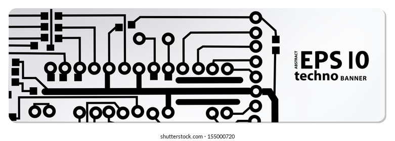 web circuit board techno banner. eps10 vector illustration 
