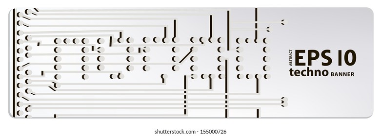 web circuit board techno banner. eps10 vector illustration 