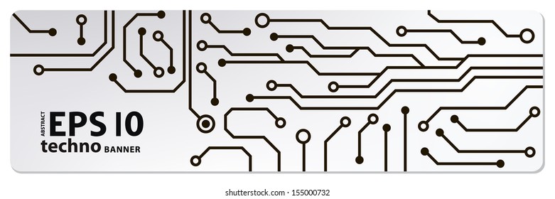 web circuit board techno banner. eps10 vector illustration 