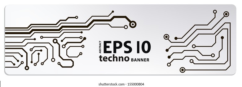 web circuit board techno banner. eps10 vector illustration 