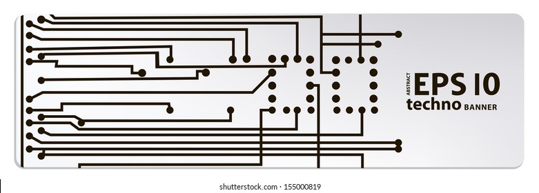 web circuit board techno banner. eps10 vector illustration 