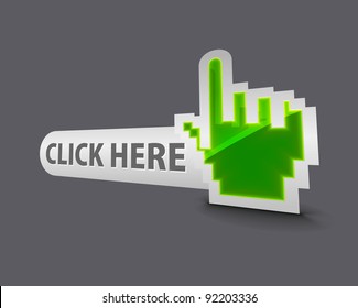 web click here icon design element.