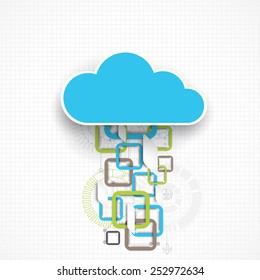 Web cloud banner template. Vector