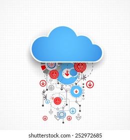 Web cloud banner template. Vector
