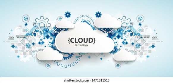 Web cloud technology, business abstract background.